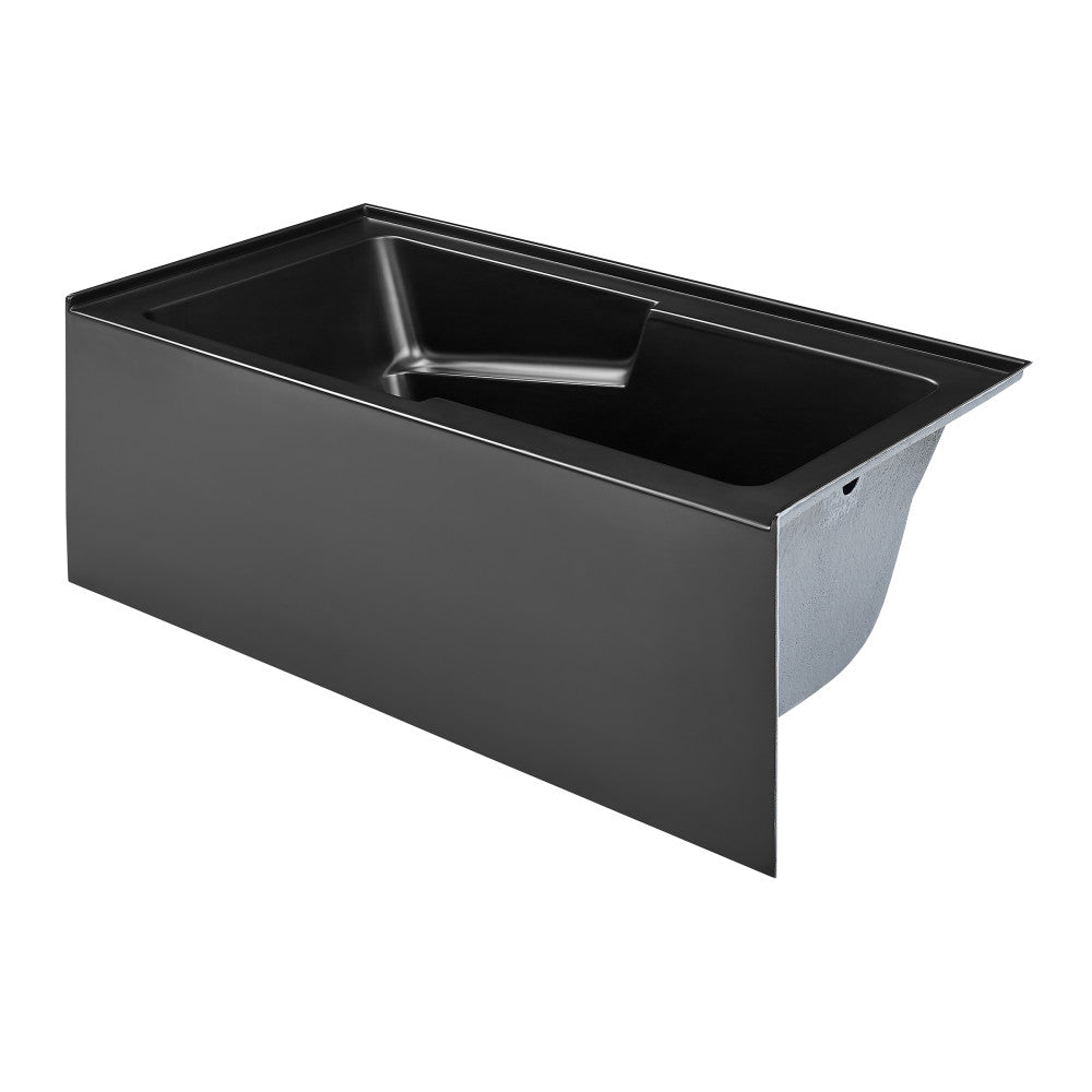 Swiss Madison Voltaire 60" x 32" Right-Hand Drain Alcove Bathtub with Apron in Matte Black | SM-AB542MB