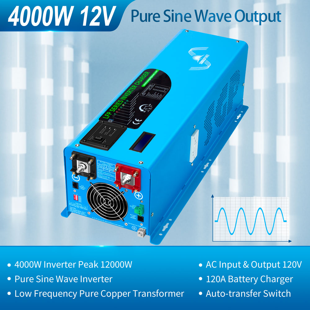 SunGold Power 12V Pure Sine Wave Inverter | 4,000W Output | With Charger