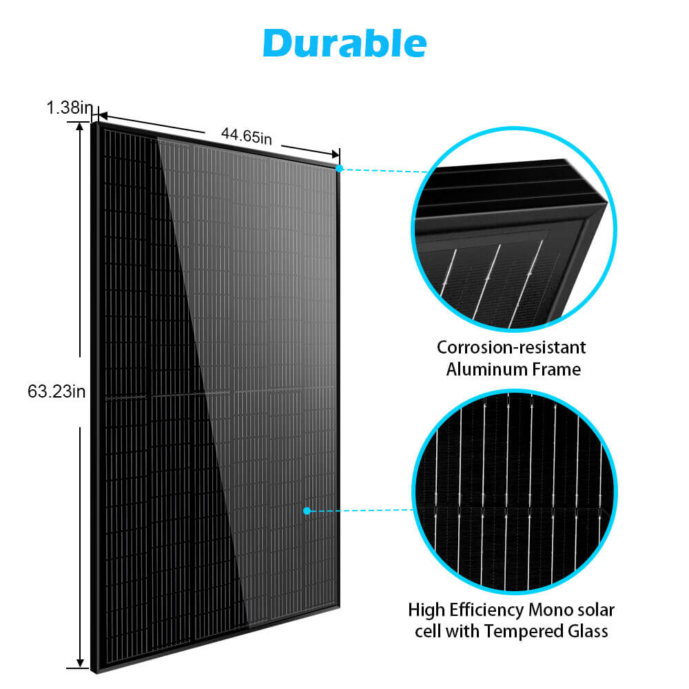 SunGold Power Monocrystalline PERC Solar Panel | Black | 370W | 25 Year Warranty