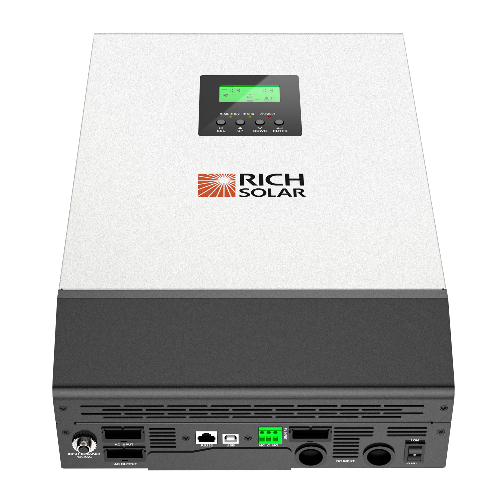 Rich Solar Hybrid Off-Grid Inverter | 2,400W Output | 80A MPPT Charge Controller | 2400W Solar Input