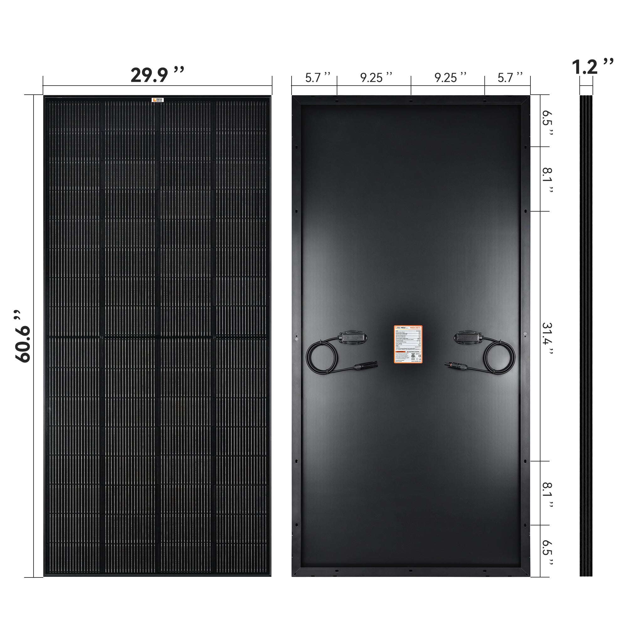 Rich Solar MEGA 250 Monocrystalline Solar Panel | 250W | UL Certified | 25 Year Warranty