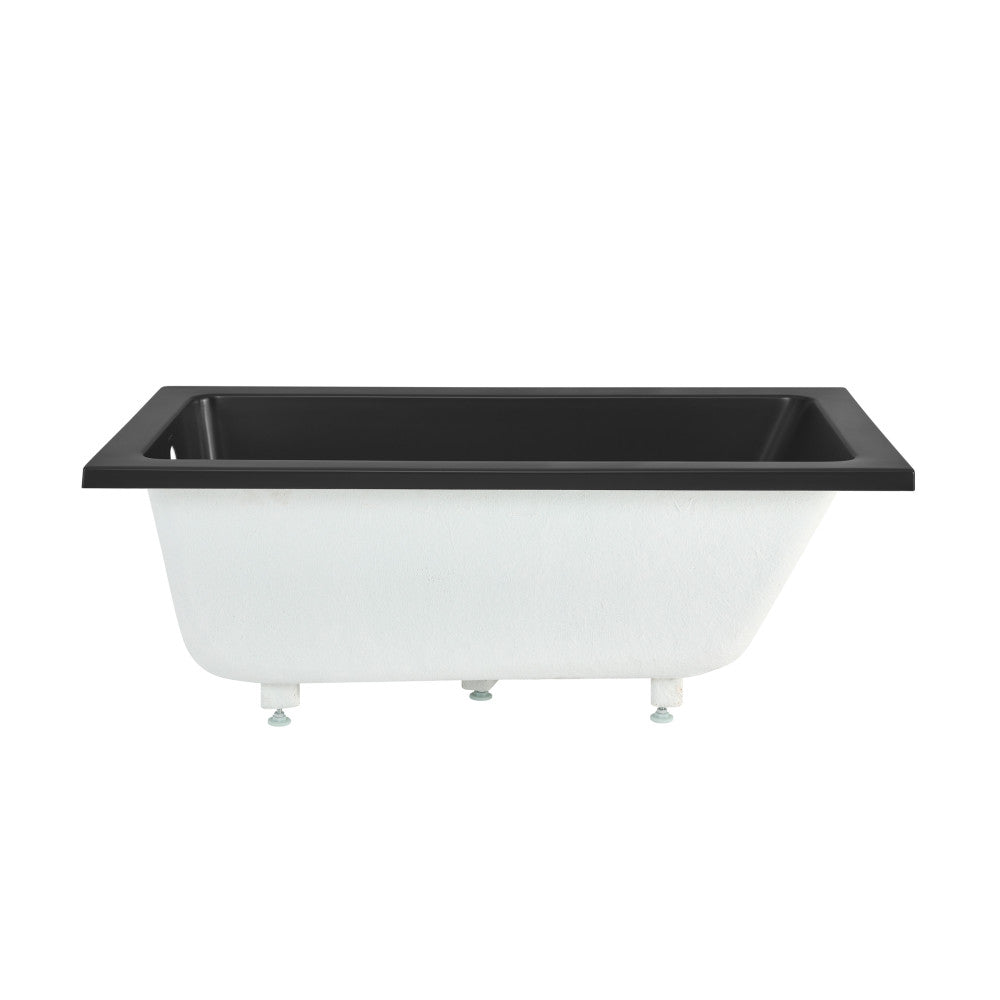 Swiss Madison Voltaire 54" x 30" Reversible Drain Drop-In Bathtub in Matte Black | SM-DB572MB