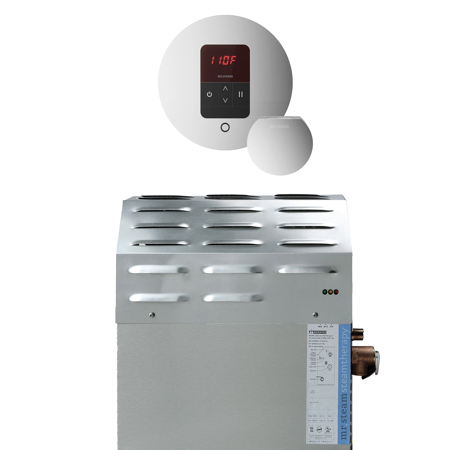 Mr. Steam Super (iTempo) 15 kW Steam Shower Generator Package with iTempo Control in Polished Chrome