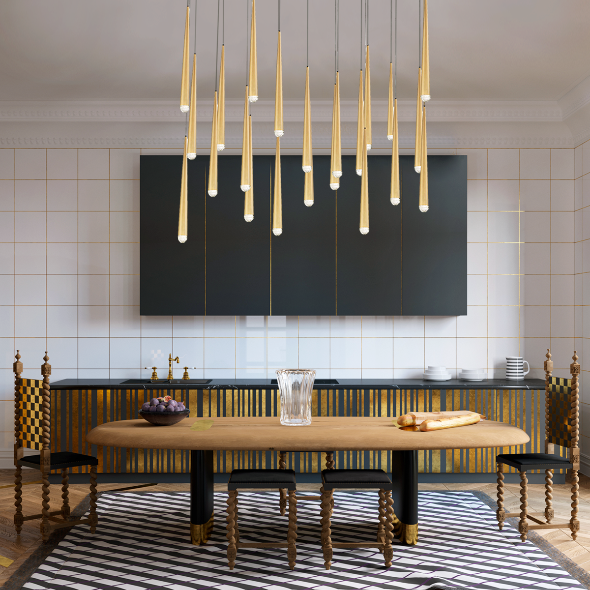 Alren Rectangle Tubular Chandelier