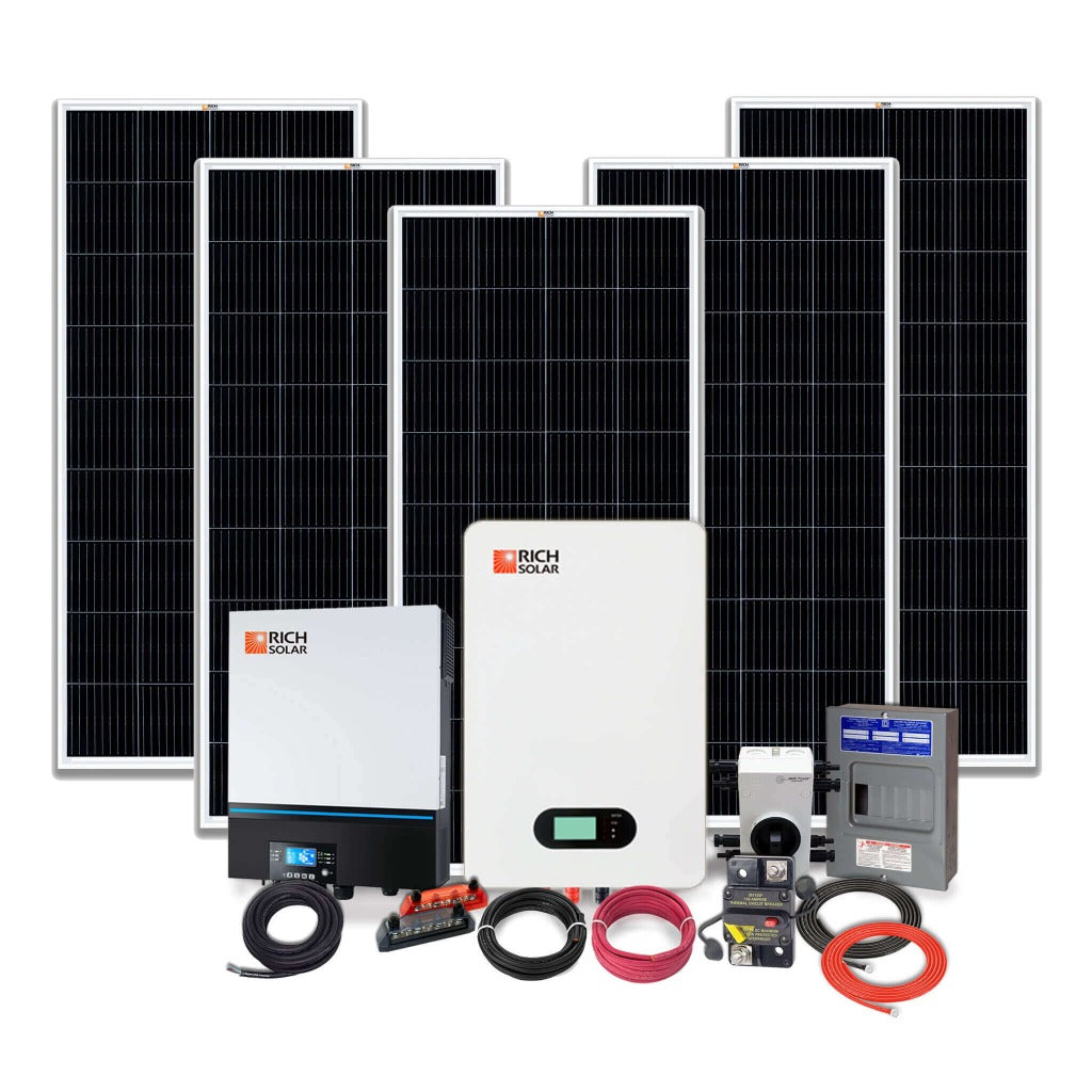 Rich Solar Cabin Off Grid Solar Kit | 6,500W Output - 4,800Wh Capacity - 1,000W Solar | 48V - 120VAC