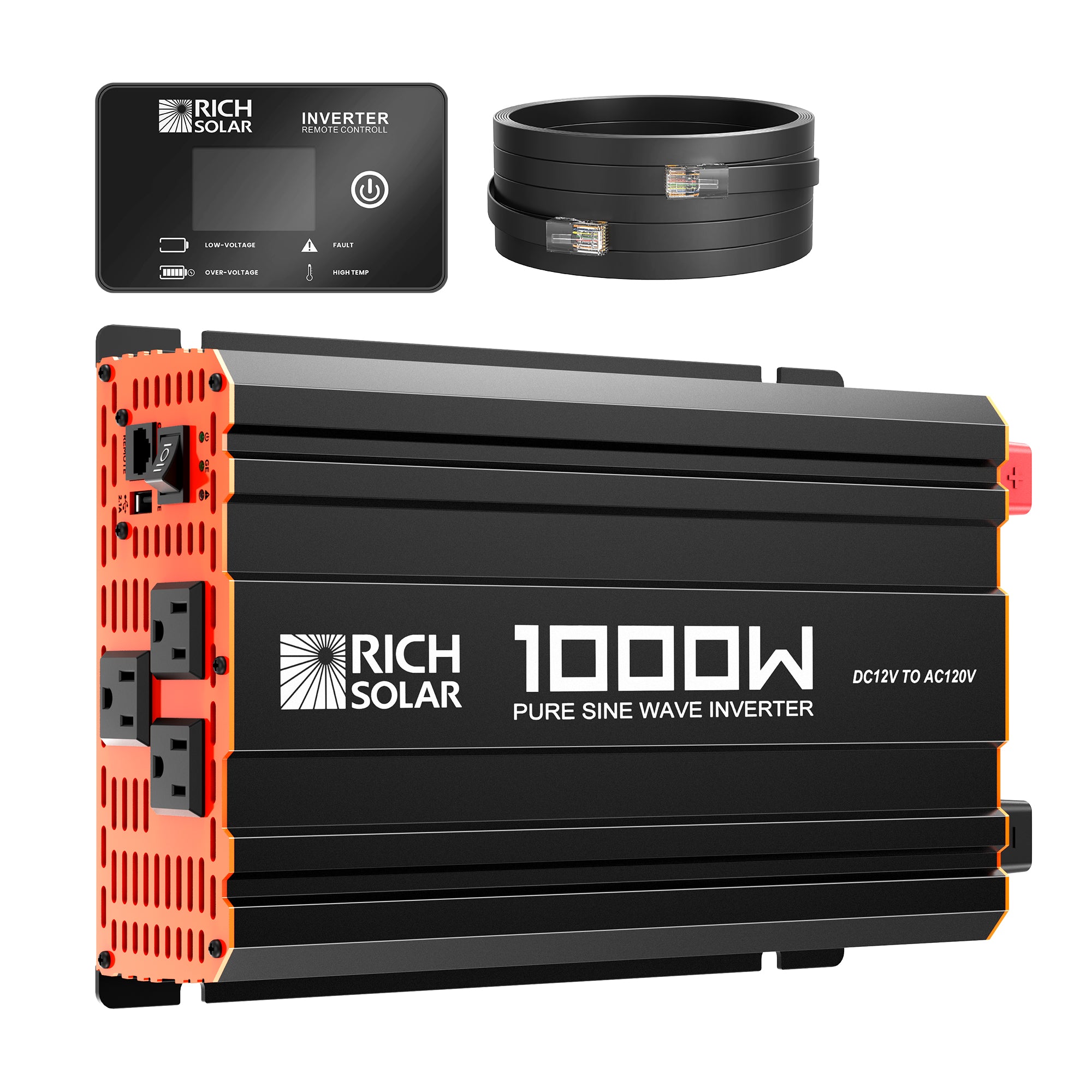 Rich Solar 12 Volt Industrial Pure Sine Wave Inverter | 1,000W Output