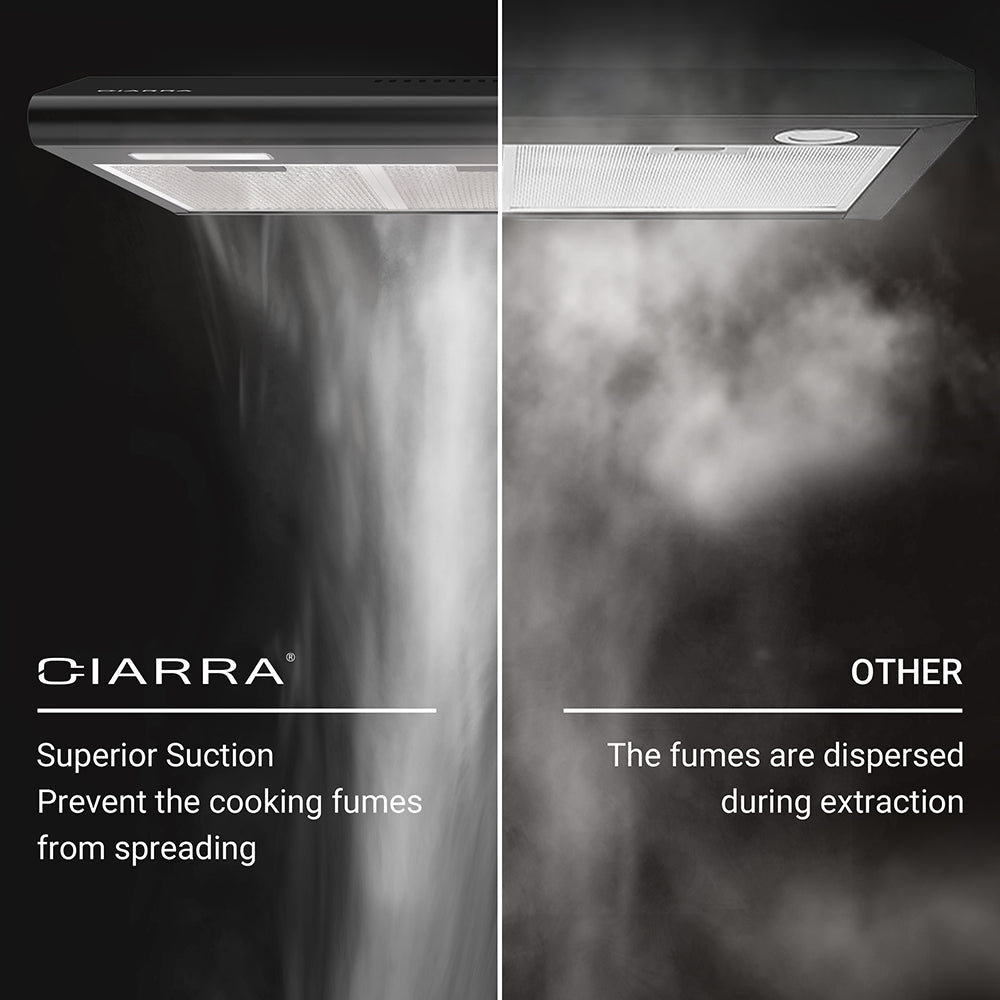 CIARRA 30" 200 CFM Under Cabinet Convertible Range Hood in Black