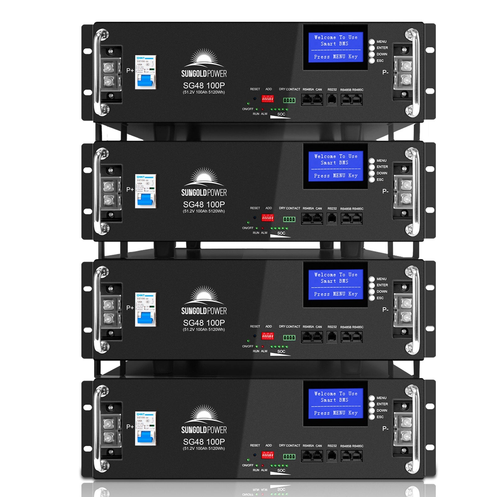 SunGold Power Server Rack LiFePO₄ Lithium Battery | 5,120Wh Capacity | 48V - 100Ah | 10 Year Warranty