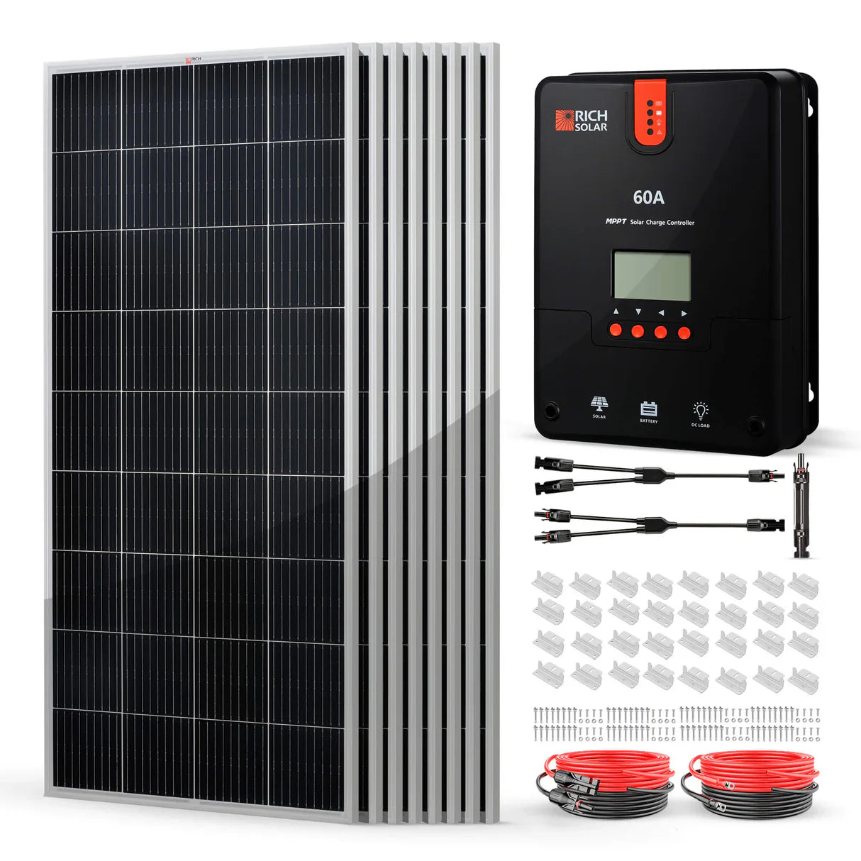 Rich Solar RV Solar Kit w/Charge Controller | 100-1600W Solar | Choose a Bundle | 25 Year Warranty