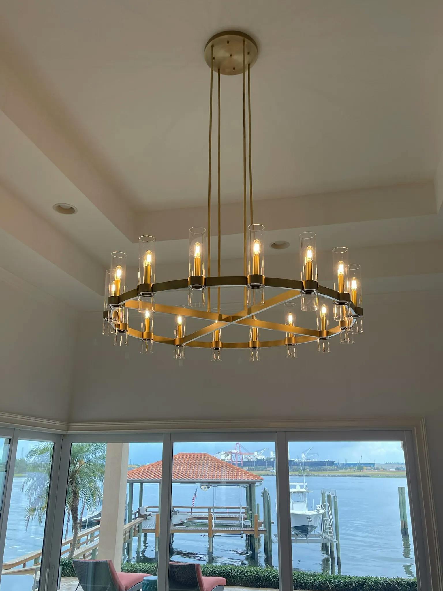 Lavelle Round Glass Chandelier 60"