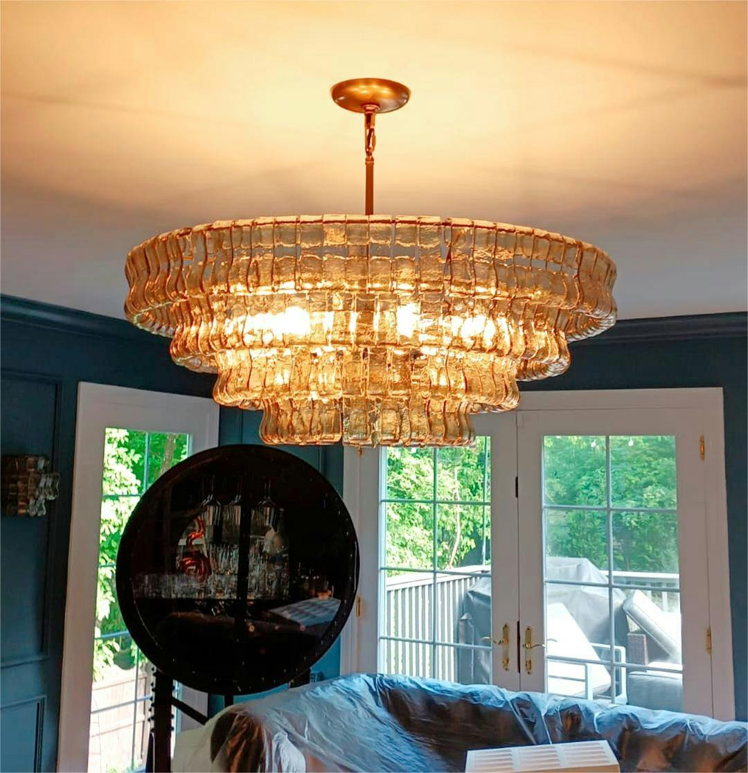 Lime 4-Tier Glass Round Chandelier 36"