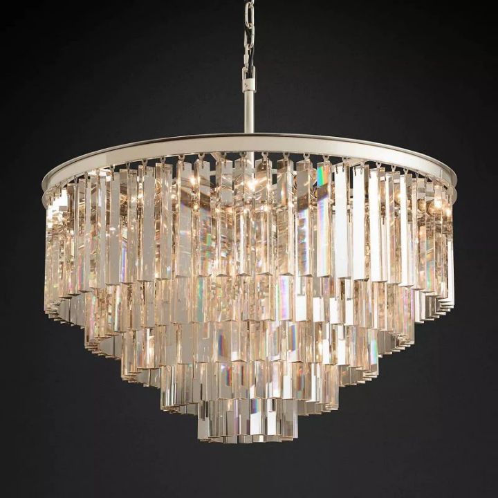 1920s Art Deco Round Chandelier 32"