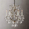 19th C. Rococo Iron & Crystal Round Chandelier 18