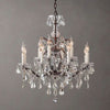 19th C. Rococo Iron & Crystal Round Chandelier 28