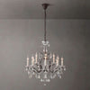 19th C. Rococo Iron & Crystal Round Chandelier 28