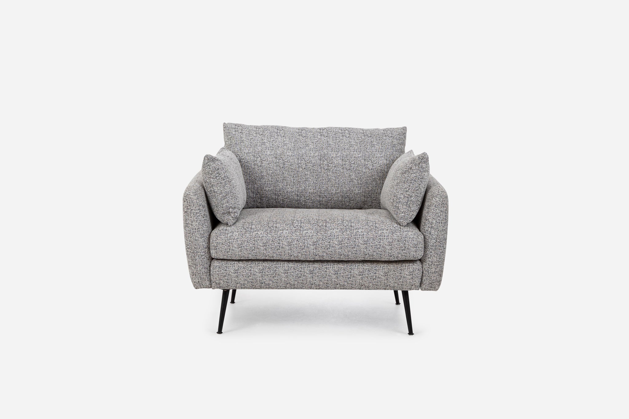 grey textured weave black | Park Armchair shown in grey textured weave with black legs