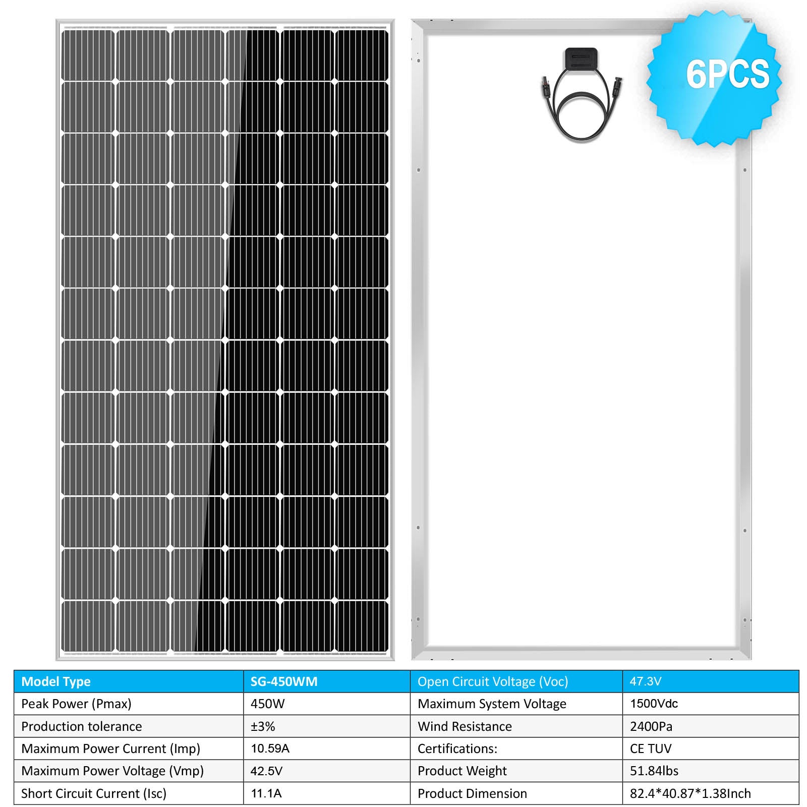 SunGold Power Monocrystalline PERC Solar Panel | 450W | 25 Year Warranty