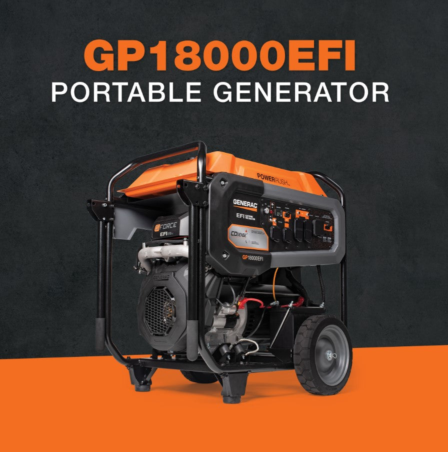 Generac GP18000EFI 18000W/22500W Low THD Gas Generator Electric Start Scratch & Dent