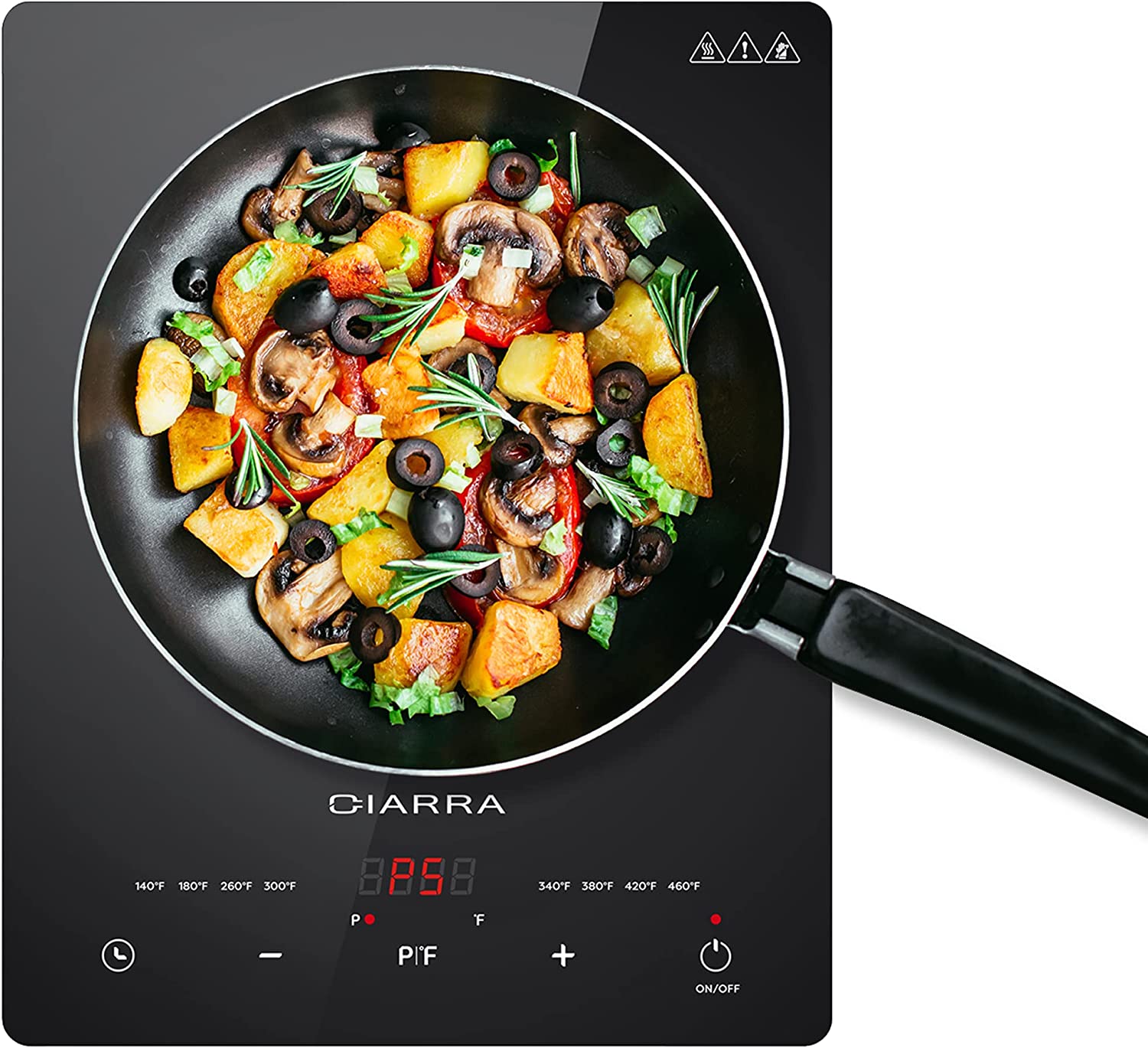 CIARRA 1800W Portable Induction Cooktop With Touch Controls