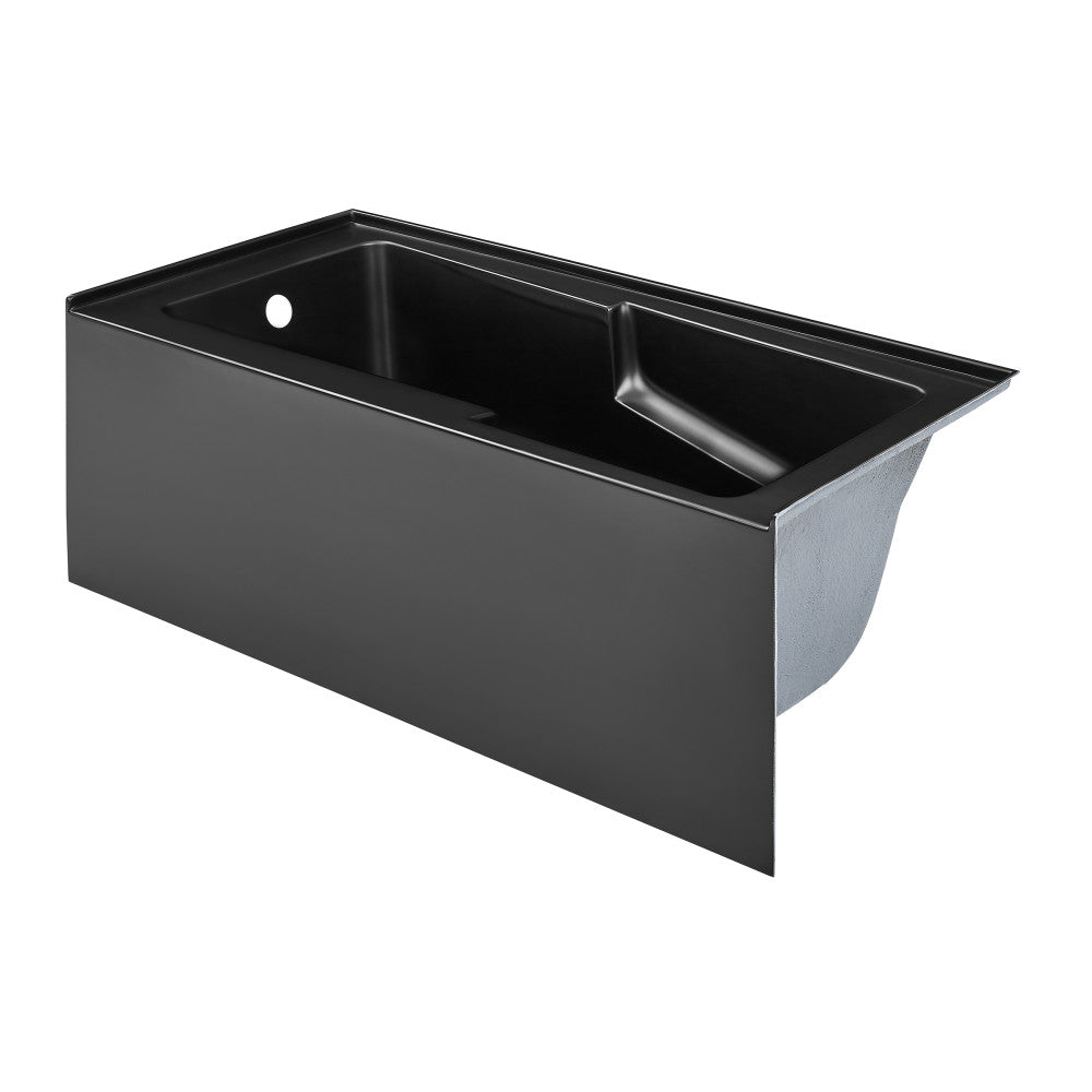 Swiss Madison Voltaire 60" x 30" Left-Hand Drain Alcove Bathtub with Apron in Matte Black | SM-AB541MB