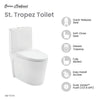 Swiss Madison St. Tropez One Piece Elongated Toilet Dual Vortex Flush 1.1/1.6 gpf with 10