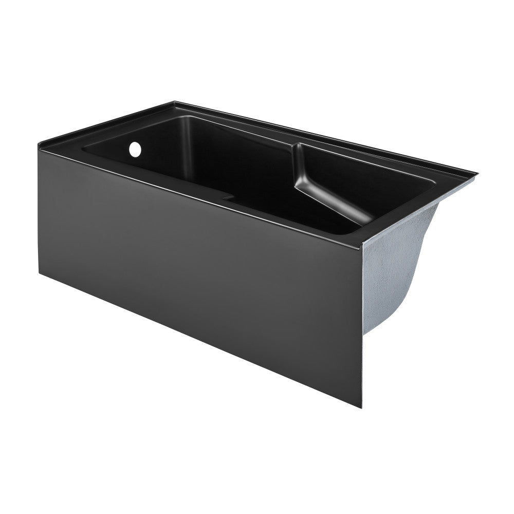 Swiss Madison Voltaire 60" x 32" Left-Hand Drain Alcove Bathtub with Apron in Matte Black | SM-AB543MB