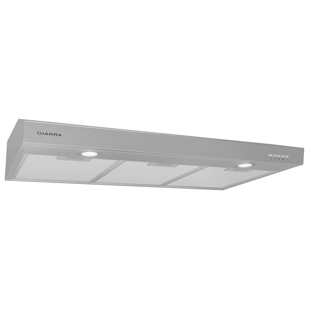 CIARRA 30" 200 CFM Under Cabinet Convertible Range Hood in Stainless Steel with LED Lights