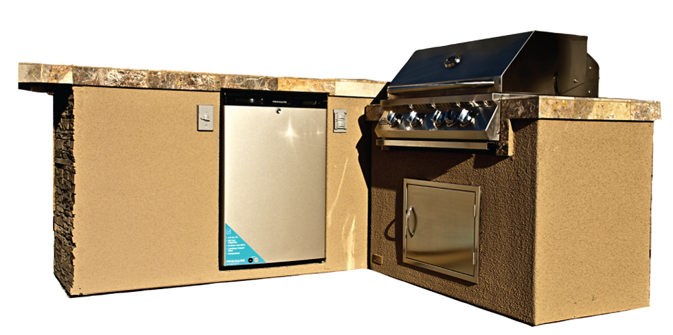 KoKoMo Grills Baja BBQ Island with 4 Burner in BBQ Grill and Refrigerator