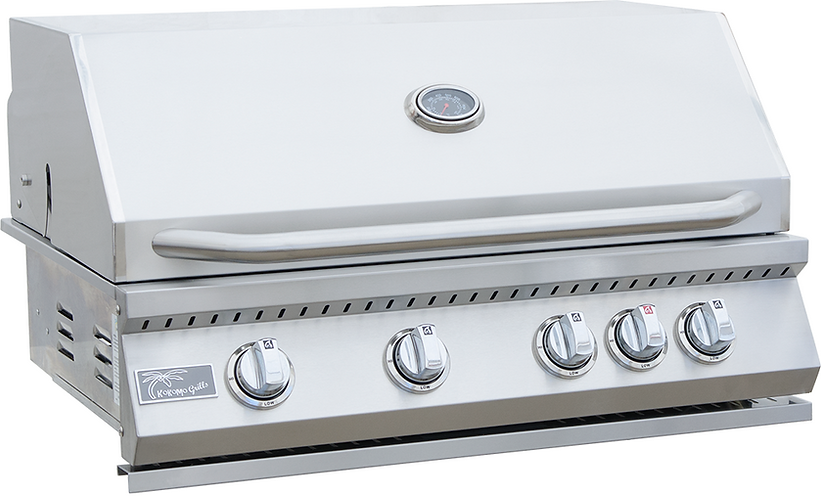 KoKoMo Grills Aruba Built in BBQ Island with Built in BBQ Grill Side Burner and Refrigerator