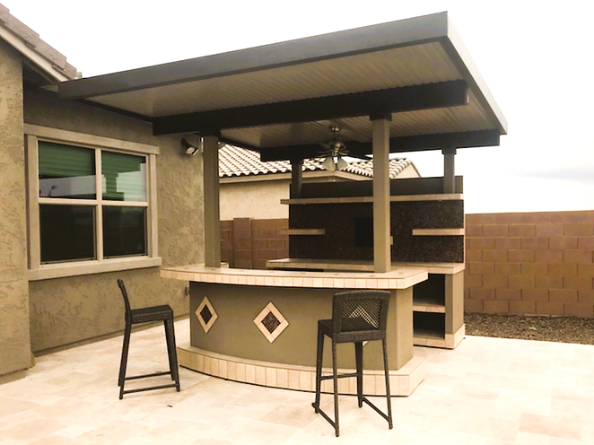 KoKoMo Grills Key Largo Outdoor Kitchen with Built In BBQ Grill with 12 x 14 Patio Cover