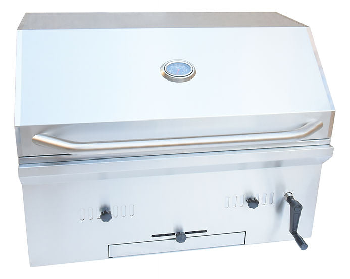 KoKoMo Grills 32" Built in Stainless Steel Charcoal Grill BBQ Gas Grill with Temperature Gauge