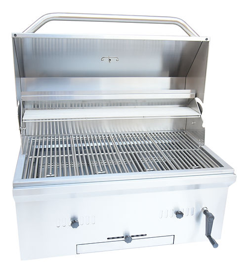 KoKoMo Grills 32" Built in Stainless Steel Charcoal Grill BBQ Gas Grill with Temperature Gauge