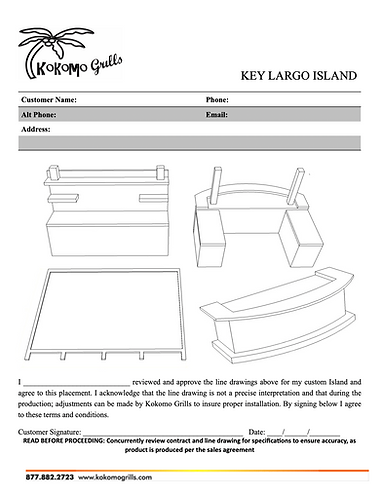 KoKoMo Grills Key Largo Outdoor Kitchen with Built In BBQ Grill with 12 x 14 Patio Cover