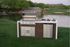 KoKoMo Grills Classic Shiplap Outdoor Kitchen KoKoMo Grill with Waterfall Edge