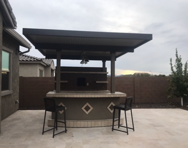 KoKoMo Grills Key Largo Outdoor Kitchen with Built In BBQ Grill with 12 x 14 Patio Cover