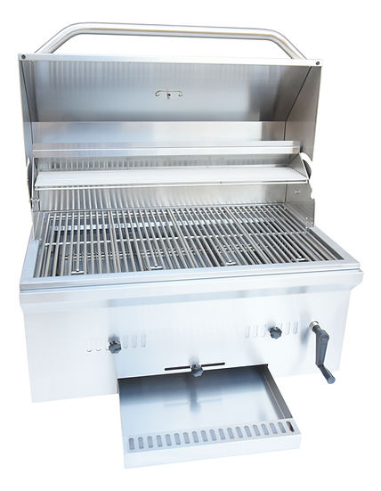 KoKoMo Grills 32" Built in Stainless Steel Charcoal Grill BBQ Gas Grill with Temperature Gauge