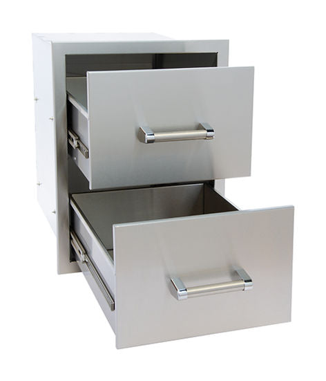 KoKoMo Grills Outdoor Kitchen Stainless Steel Double Drawer