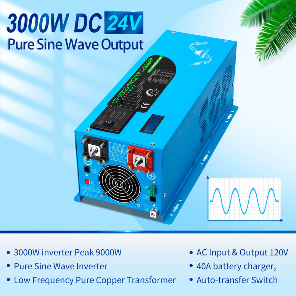 SunGold Power 24V Pure Sine Wave Inverter | 3,000W Output | With Charger