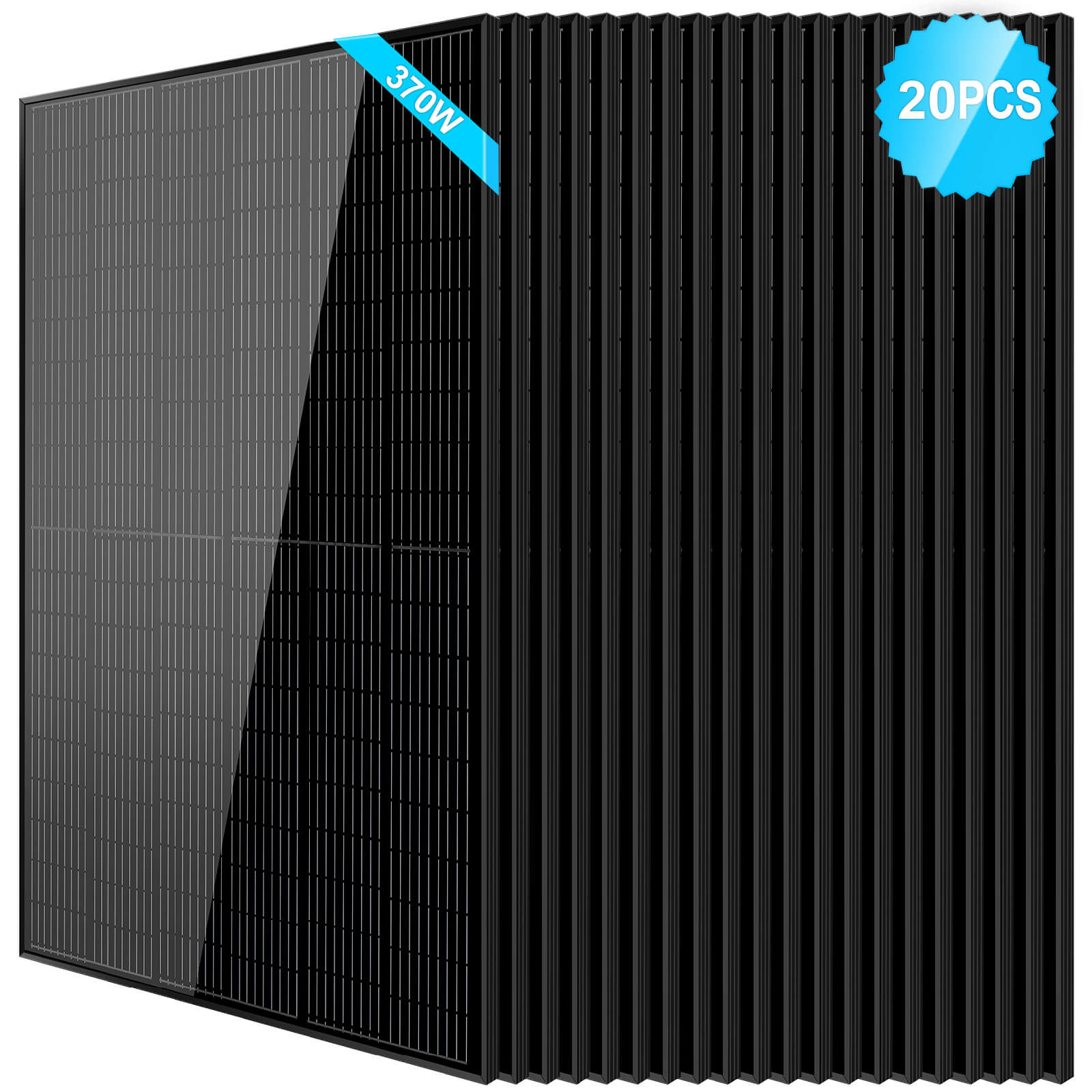 SunGold Power Monocrystalline PERC Solar Panel | Black | 370W | 25 Year Warranty