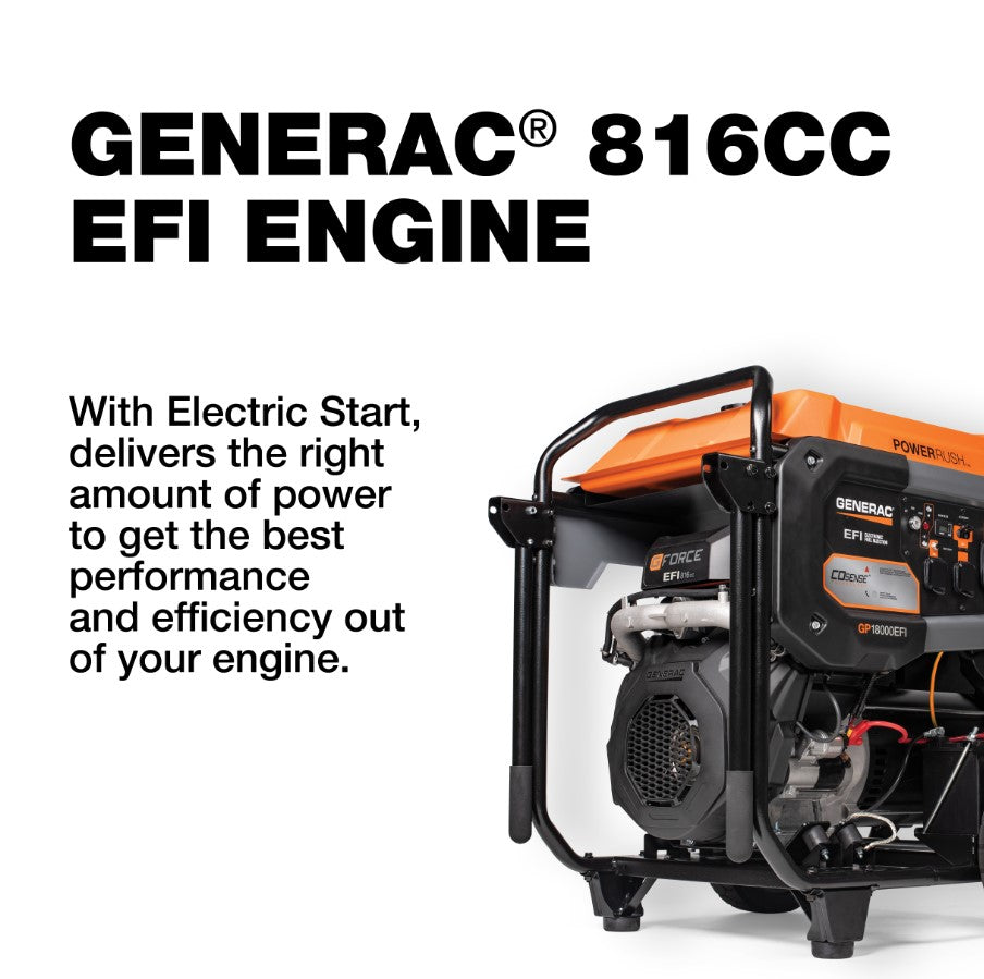 Generac GP18000EFI 18000W/22500W Low THD Gas Generator Electric Start Scratch & Dent