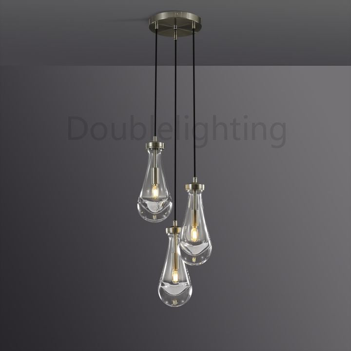 Raindrops 3-Light Cord Round Chandelier