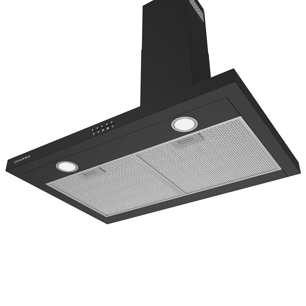 CIARRA 30" 450 CFM Wall Mount Convertible Range Hood in Black with LED Lights