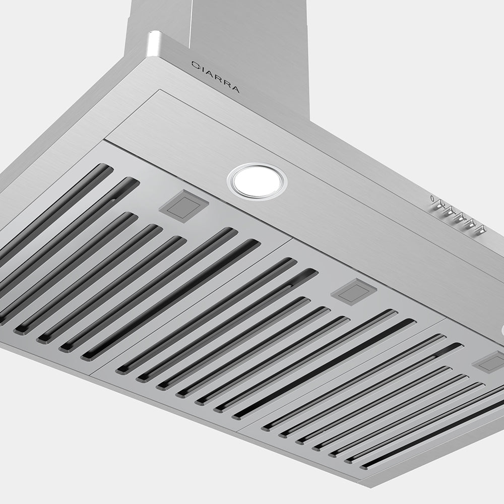 CIARRA 30" 450 CFM Wall Mount Convertible Range Hood in Stainless Steel with LED Lights