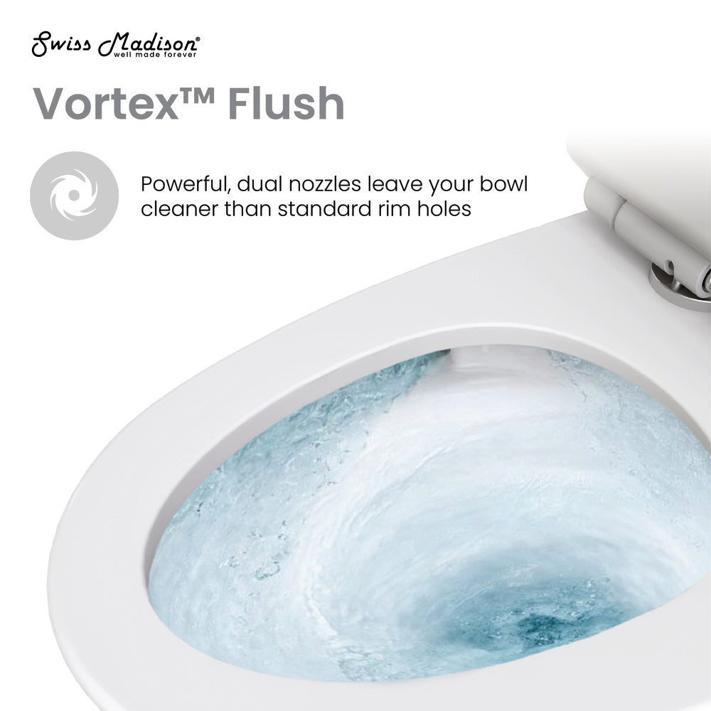 Swiss Madison St. Tropez One-Piece Elongated Toilet Vortex Dual-Flush 1.1/1.6 gpf | SM-1T254