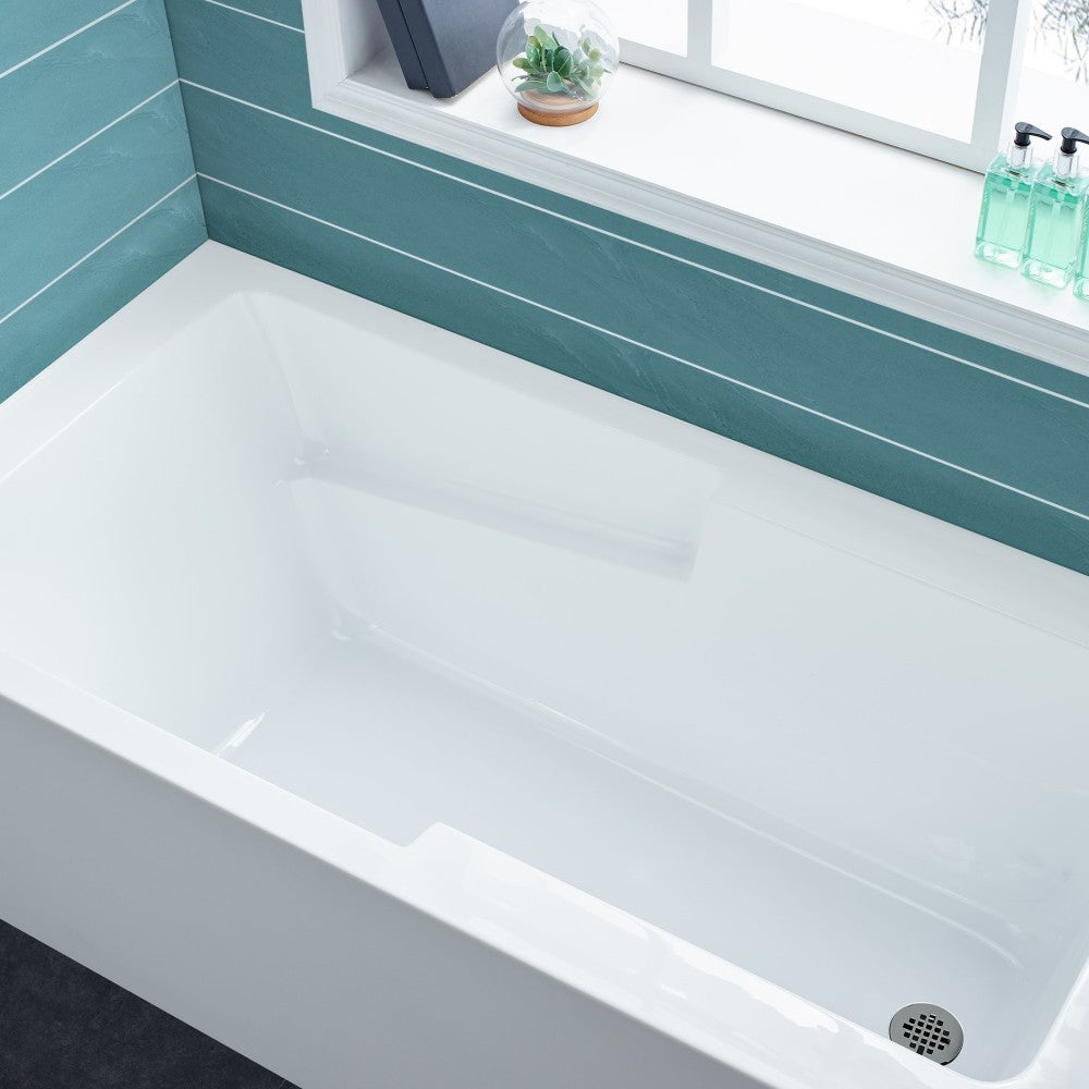 Swiss Madison Voltaire 60" x 32" Right-Hand Drain Alcove Bathtub with Apron and Armrest | SM-AB542