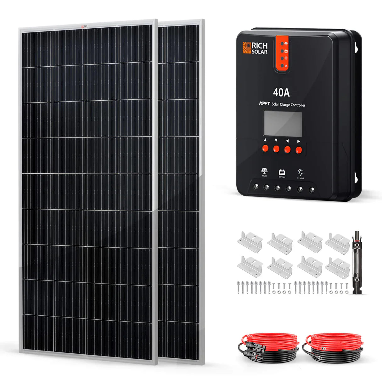 Rich Solar RV Solar Kit w/Charge Controller | 100-1600W Solar | Choose a Bundle | 25 Year Warranty