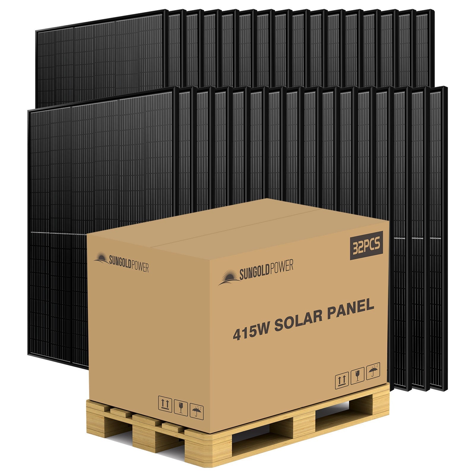 SunGold Power Monocrystalline PERC Bulk Solar Panels | 415W | 32 Panels per Pallet | 25 Year Warranty