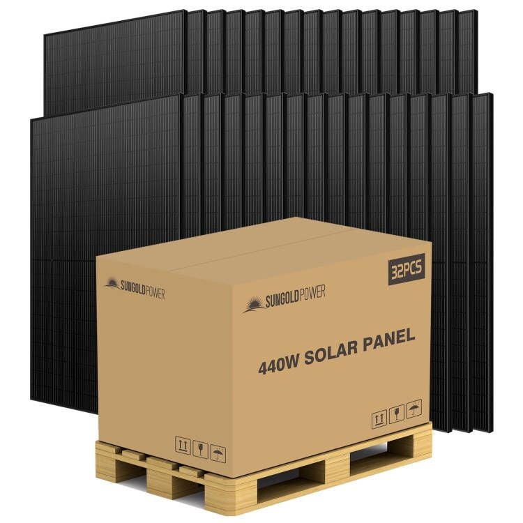 SunGold Power Monocrystalline PERC Bulk Solar Panels | 440W | 32 Panels per Pallet | 25 Year Warranty