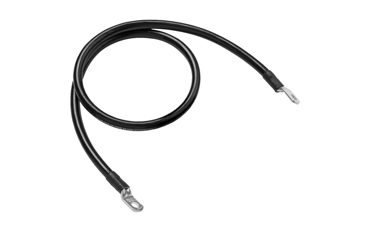 BigBattery EAGLE 2 4AWG Black Cable with Ring to Ring Terminal | 0.92-3ft