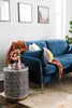 rust velvet gold | Park Sofa shown in rust velvet with gold legs